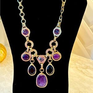 Chico’s gold and purple stone necklace.